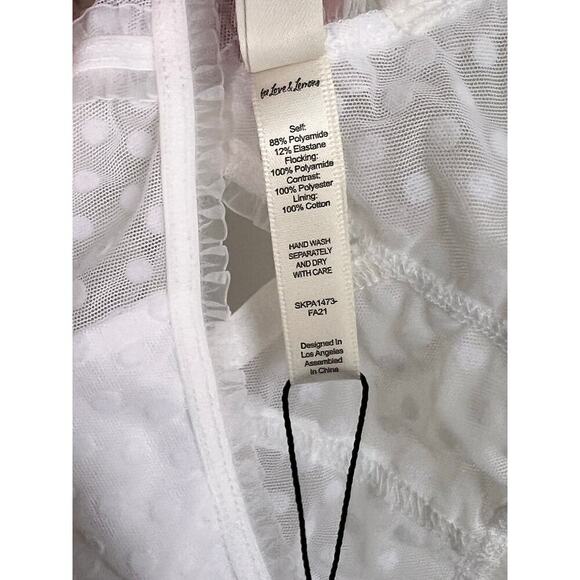 For Love and Lemons Rainbow Floral Embroidered High Waist Lace Panty White L NWT - Picture 7 of 8